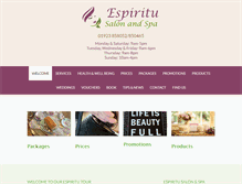 Tablet Screenshot of espiritusalonandspa.com